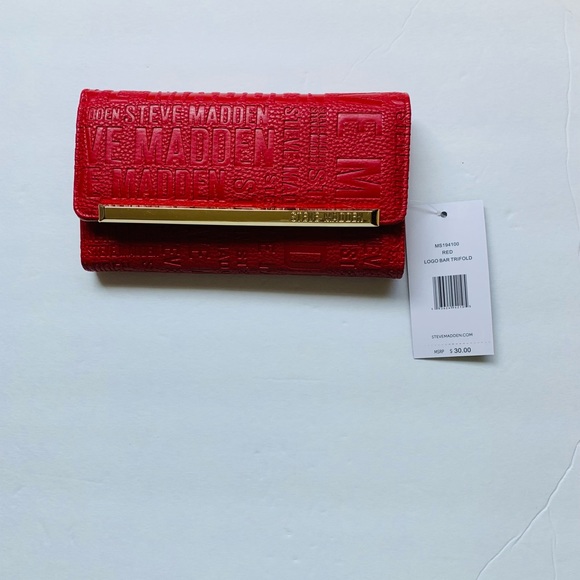 Steve Madden Tri-Fold Wallet, Red, NWT - Picture 4 of 12